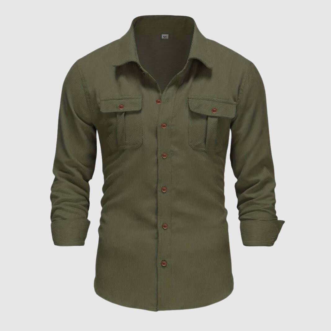 Men's Epaulet Work Shirt with Buckle Detail
