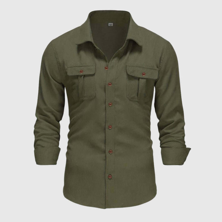 Men's Epaulet Work Shirt with Buckle Detail