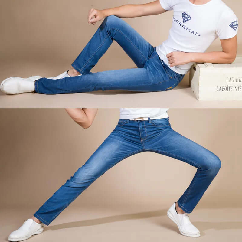 Men's Classic Straight Leg Jeans: Durable Denim