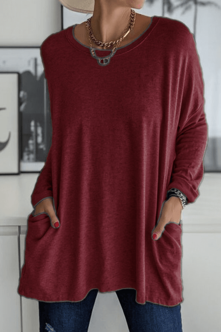 Women's Long Sleeve Crew Neck T-Shirt: Soft, Comfortable & Versatile Top