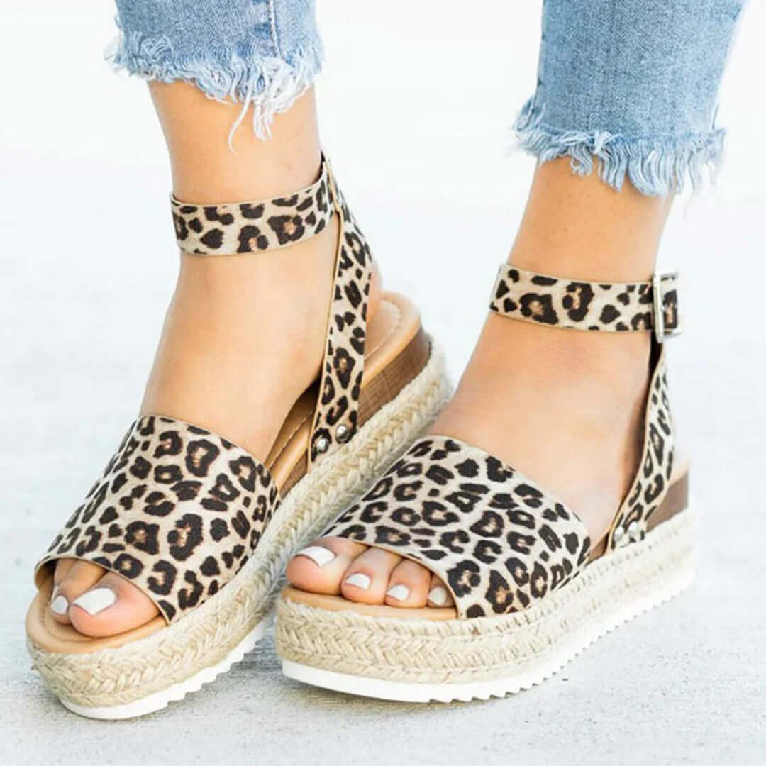 Women's Platform Espadrille Sandals with Ankle Strap
