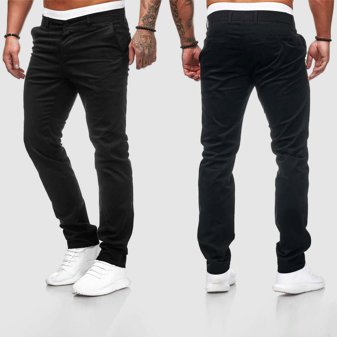 Men's Slim Straight Leg Casual Trousers