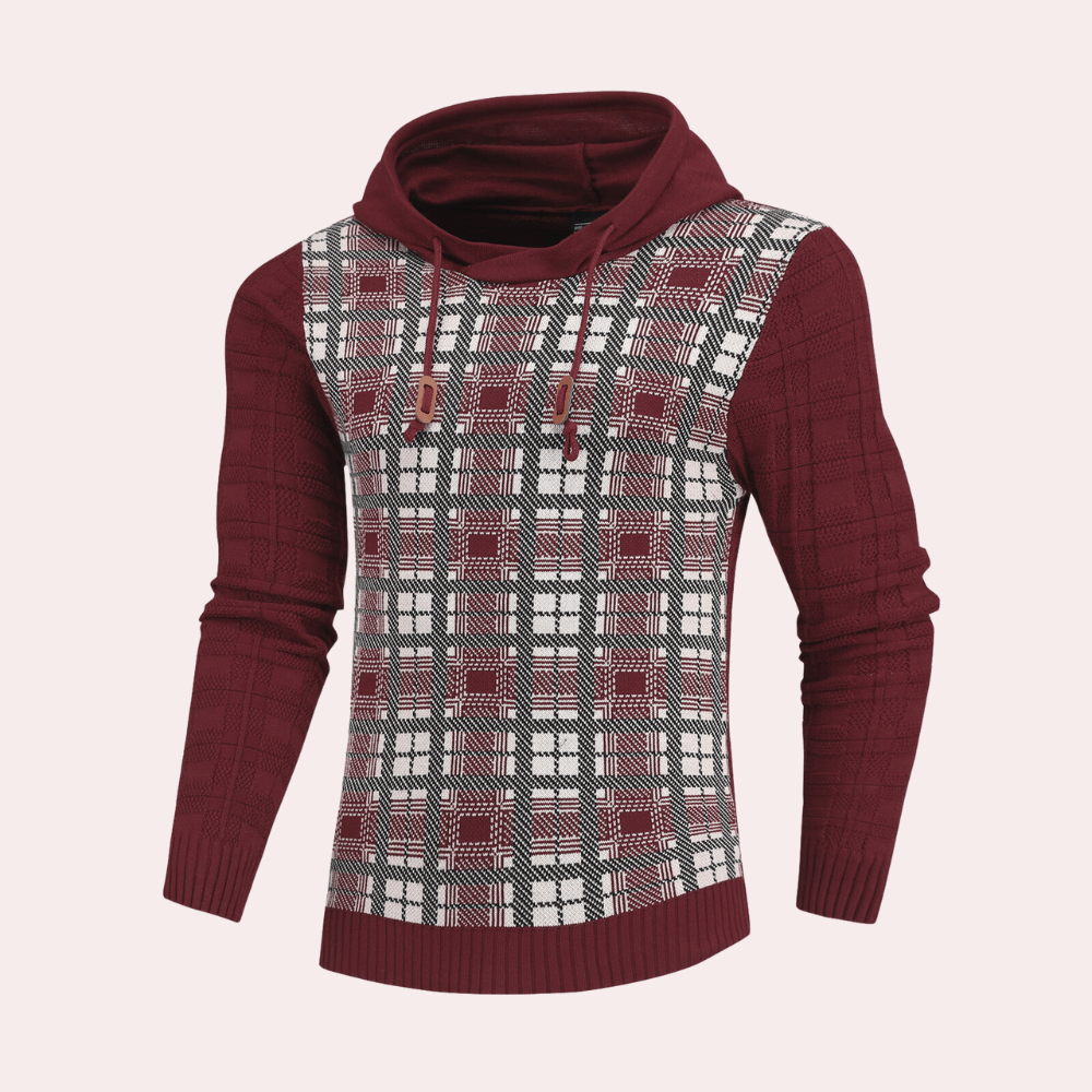 Men's Checkered Knit Sweater: Warm, Stylish & Comfortable