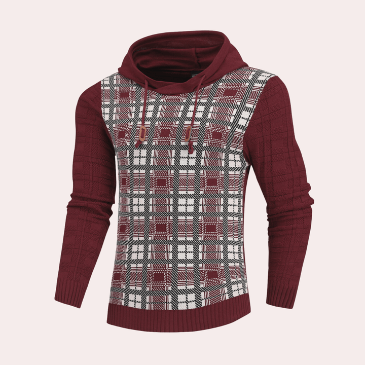Men's Checkered Knit Sweater: Warm, Stylish & Comfortable