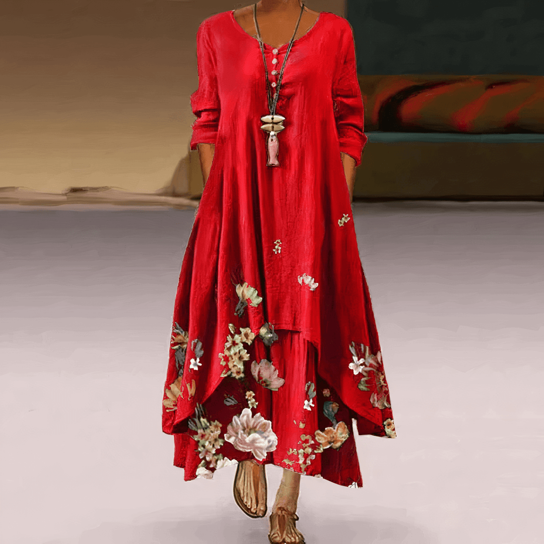 Elegant A-Line Cotton Dress: Sustainable & Breathable