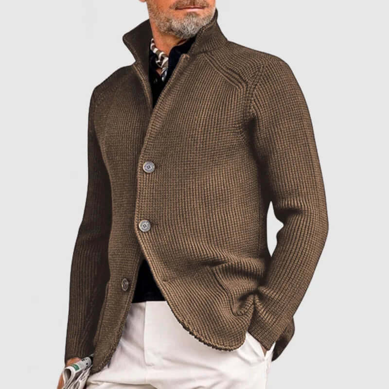 Men's Knitted Cardigan: Classic Button-Up Sweater