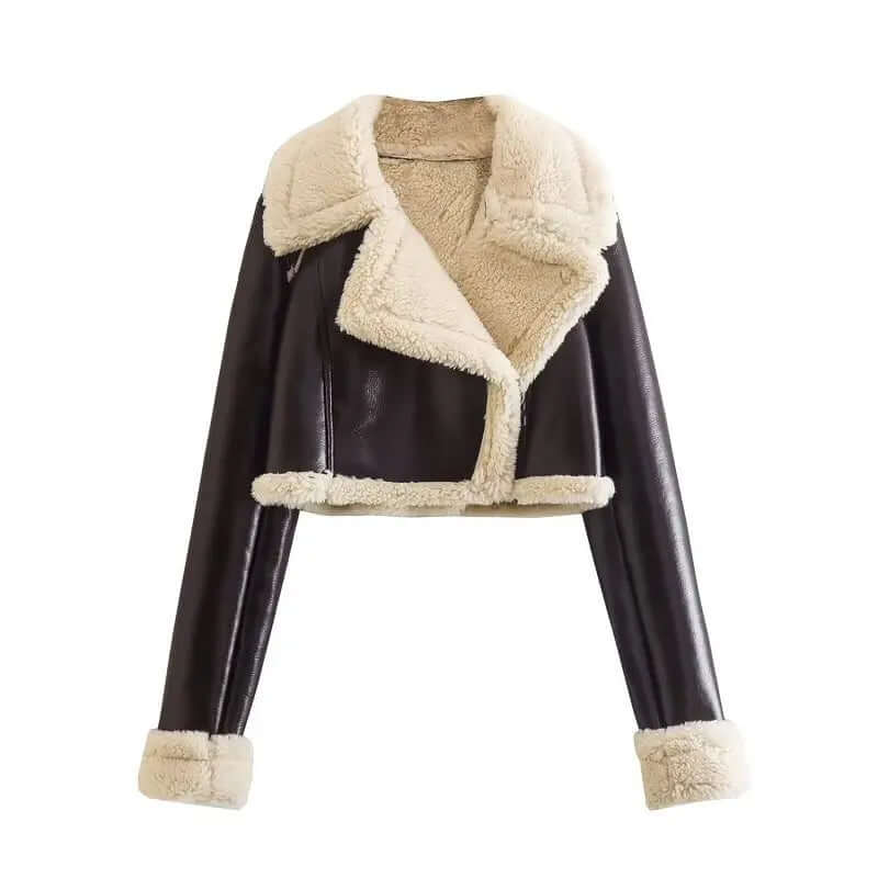 Women's Fleece-Lined Short Jacket: Warmth and Style
