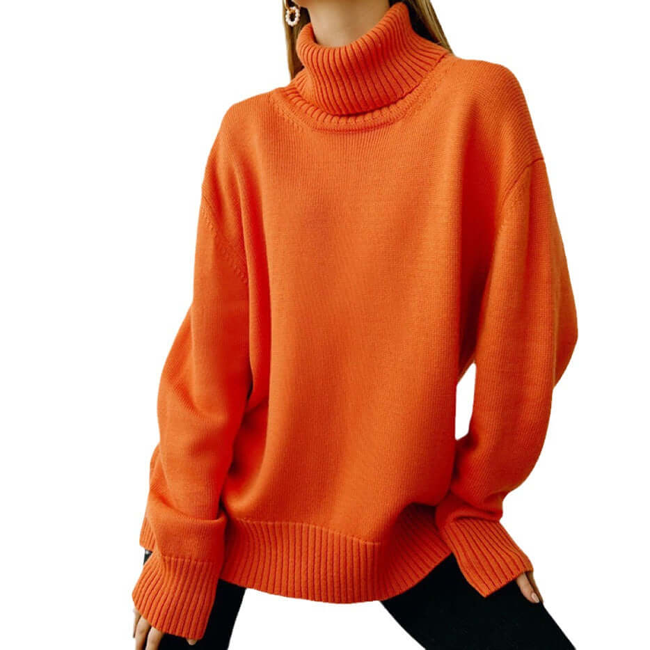 Women's Oversized Turtleneck Knit Sweater