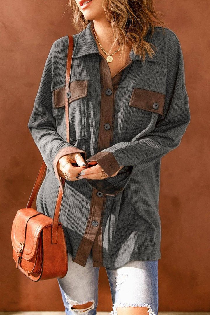 Women's Long Sleeve Waffle Knit Shirt
