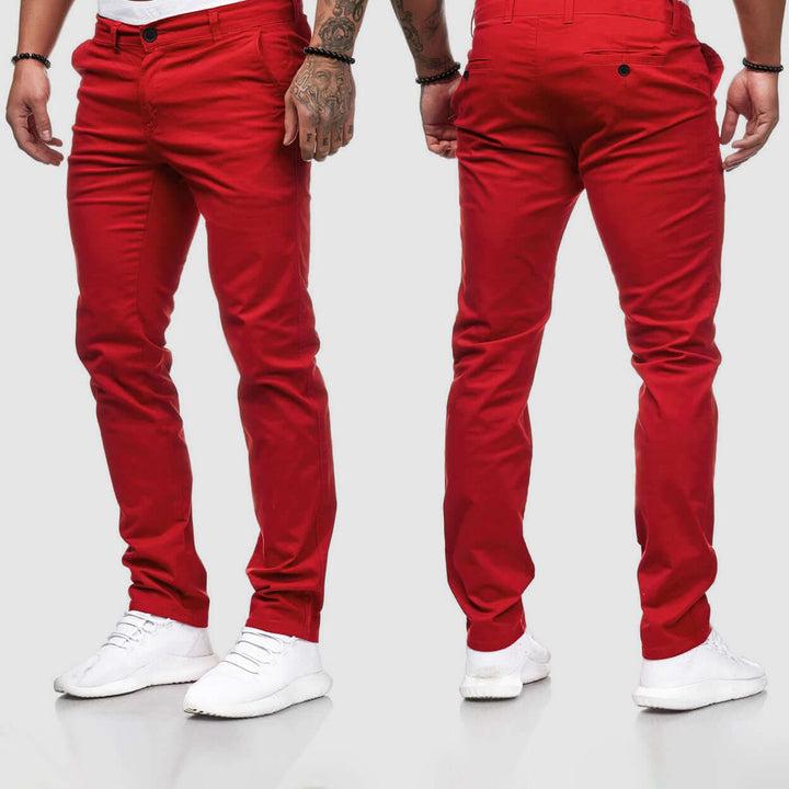 Men's Slim Straight Leg Casual Trousers