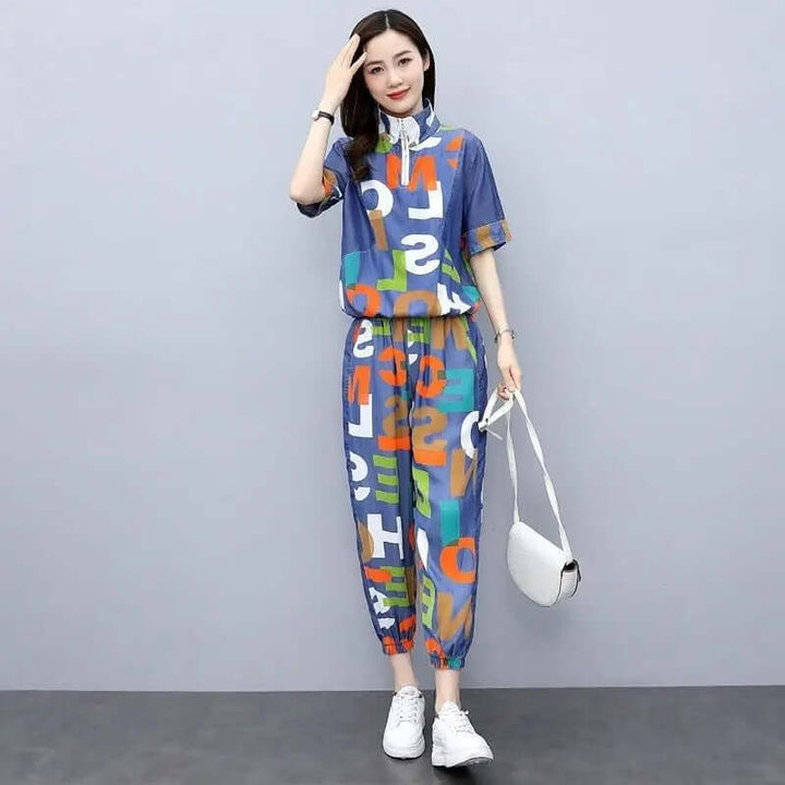 Women's Spring/Summer Casual Crop Top & Pants Set
