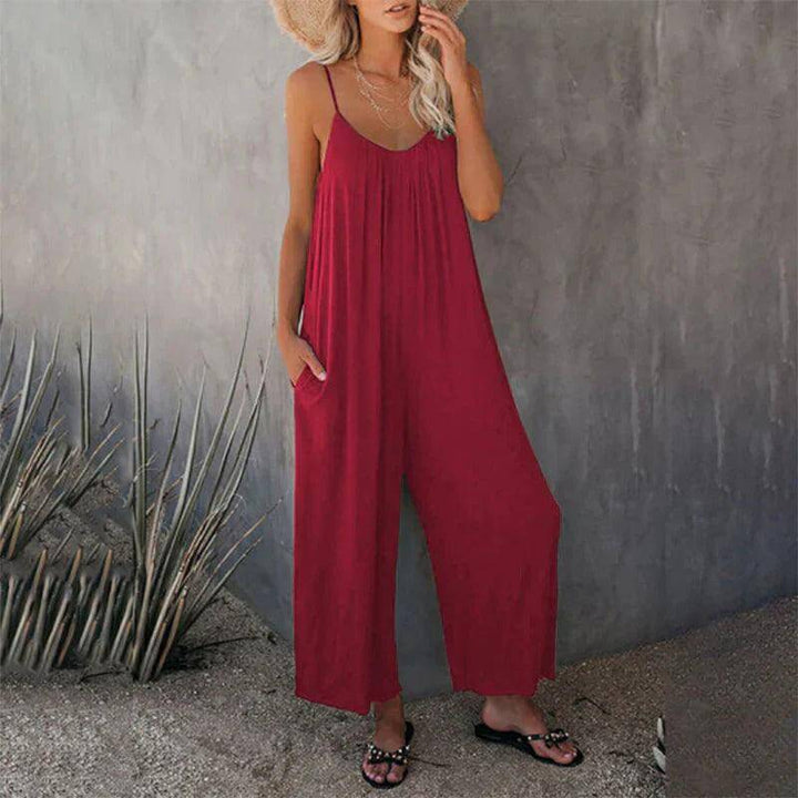 Women's Loose Sleeveless Jumpsuit with Pockets