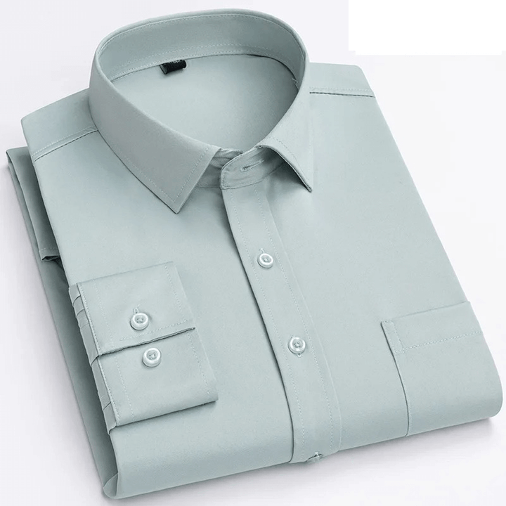 Men's Classic Long-Sleeve Shirt with Chest Pocket