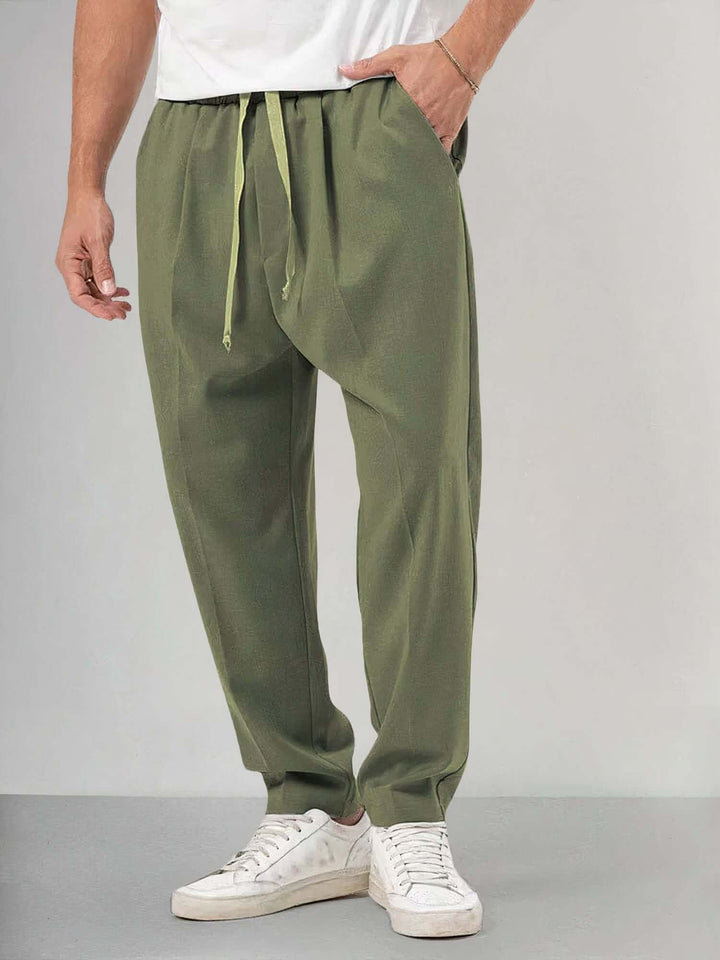 Men's Relaxed Kimono Jacket & Trousers Set: Breathable Cotton Blend