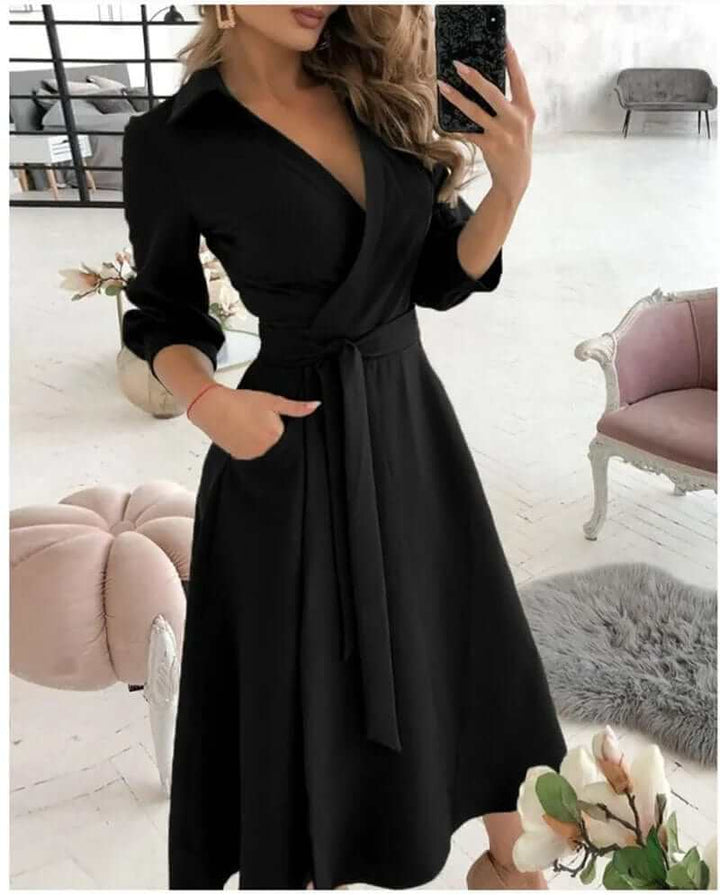 Elegant Midi Wrap Dress for Women