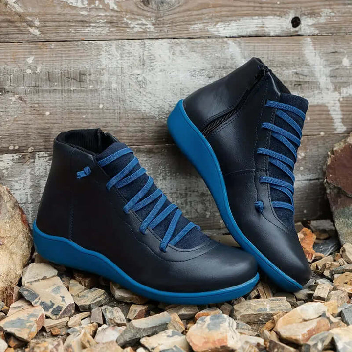 Orthopedic Leather Zip Shoes: Comfort & Style