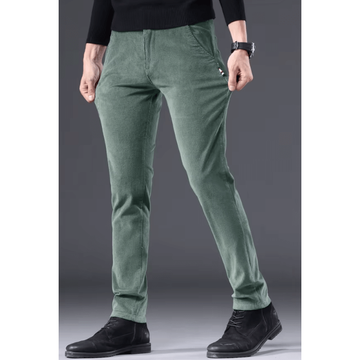 Men's Fleece-Lined Corduroy Pants: Warm Winter Trousers