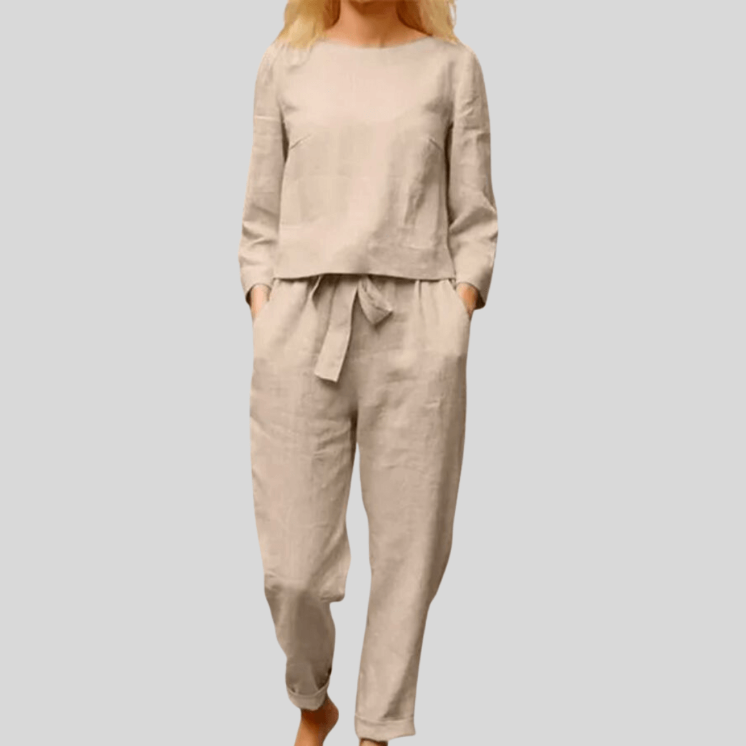 Women's Long Sleeve Shirt & Pencil Pants Set