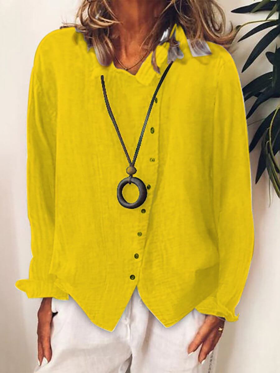 Women's Relaxed Cotton Linen Long Shirt