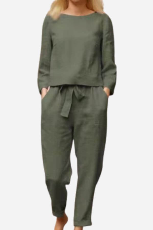 Women's Long Sleeve Shirt & Pencil Pants Set