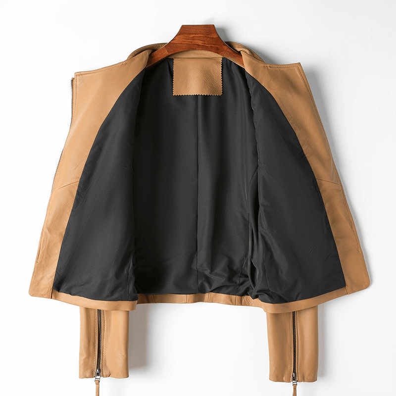 Women's Long-Sleeve Leather Jacket