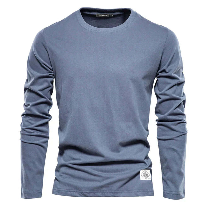Men's Long-Sleeve Casual Crewneck T-Shirt: Relaxed Fit Tee