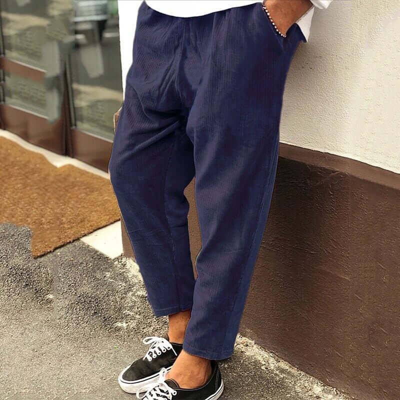 Men's Stylish Ribbed Cropped Pants: Casual Comfort & Style