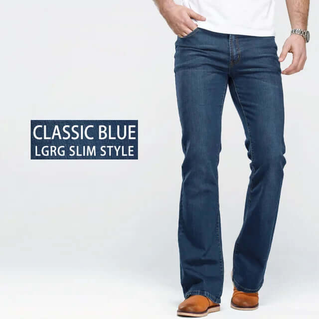 Men's Bootcut Jeans: Stretch Denim, 5-Pocket Design