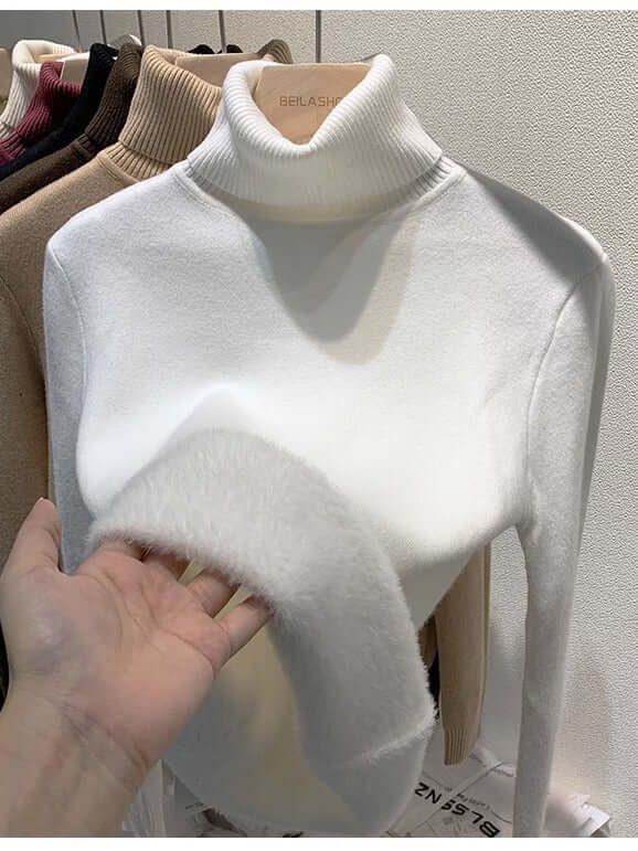 Women's Velvet Turtleneck Sweater: Cozy & Chic