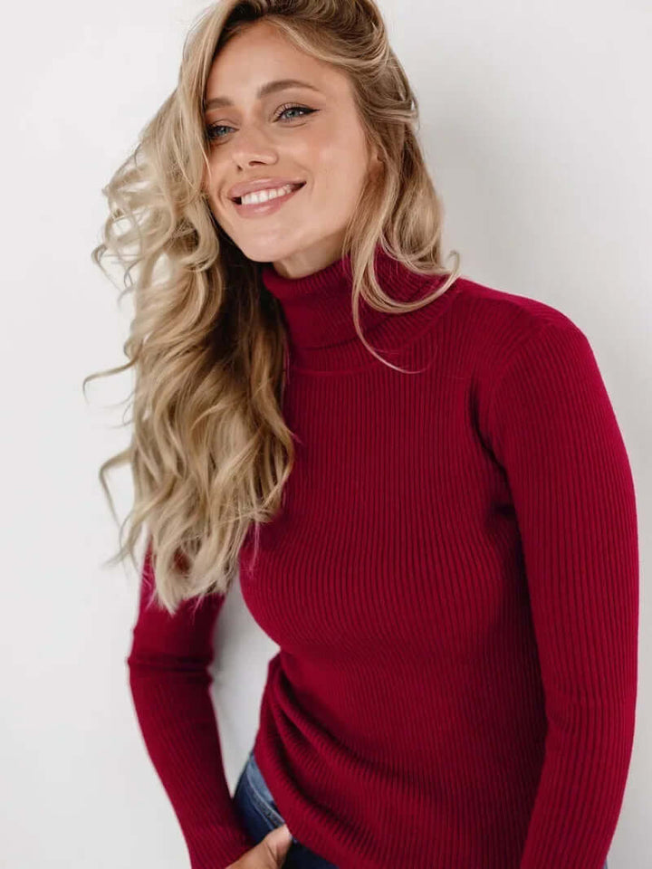 Women's Ribbed Turtleneck Sweater: Cozy & Stylish Knit