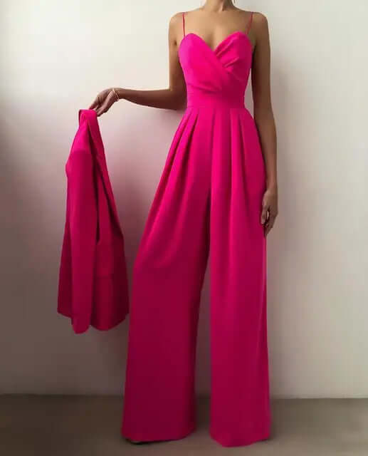 Women's Elegant Sleeveless Wide-Leg Jumpsuit