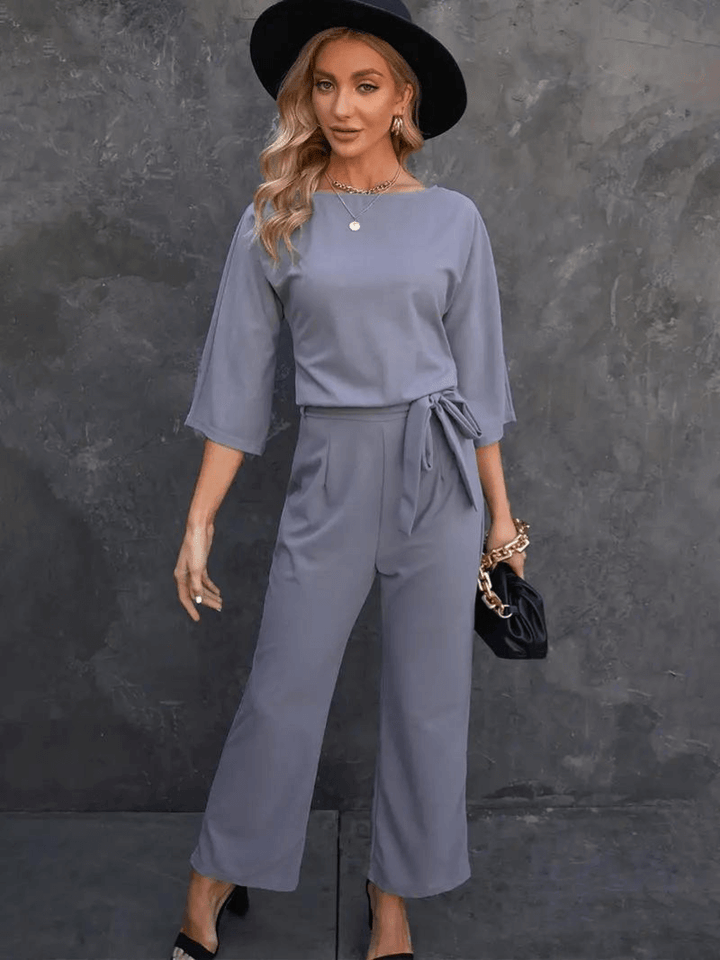 Women's Wide Leg Jumpsuit with Belt