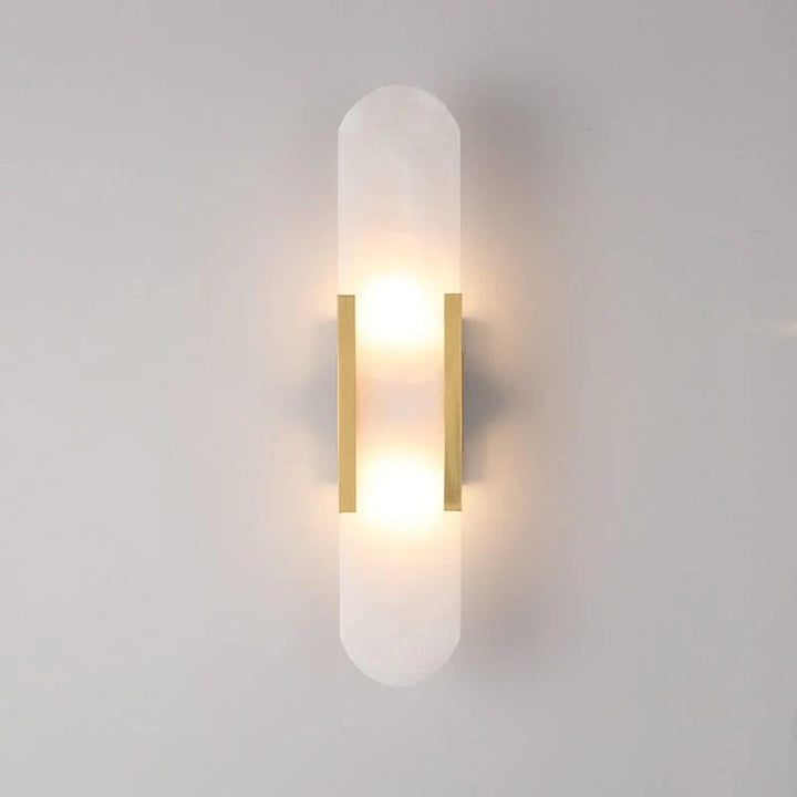 "Elegant black & gold LED wall lamp with sleek metal finish, perfect for modern interiors, offers stylish, warm lighting."