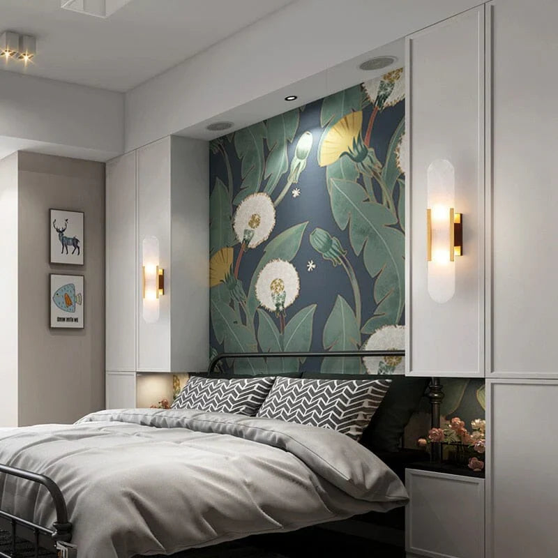 "Elegant black & gold LED wall lamp with sleek metal finish, perfect for modern interiors, offers stylish, warm lighting."