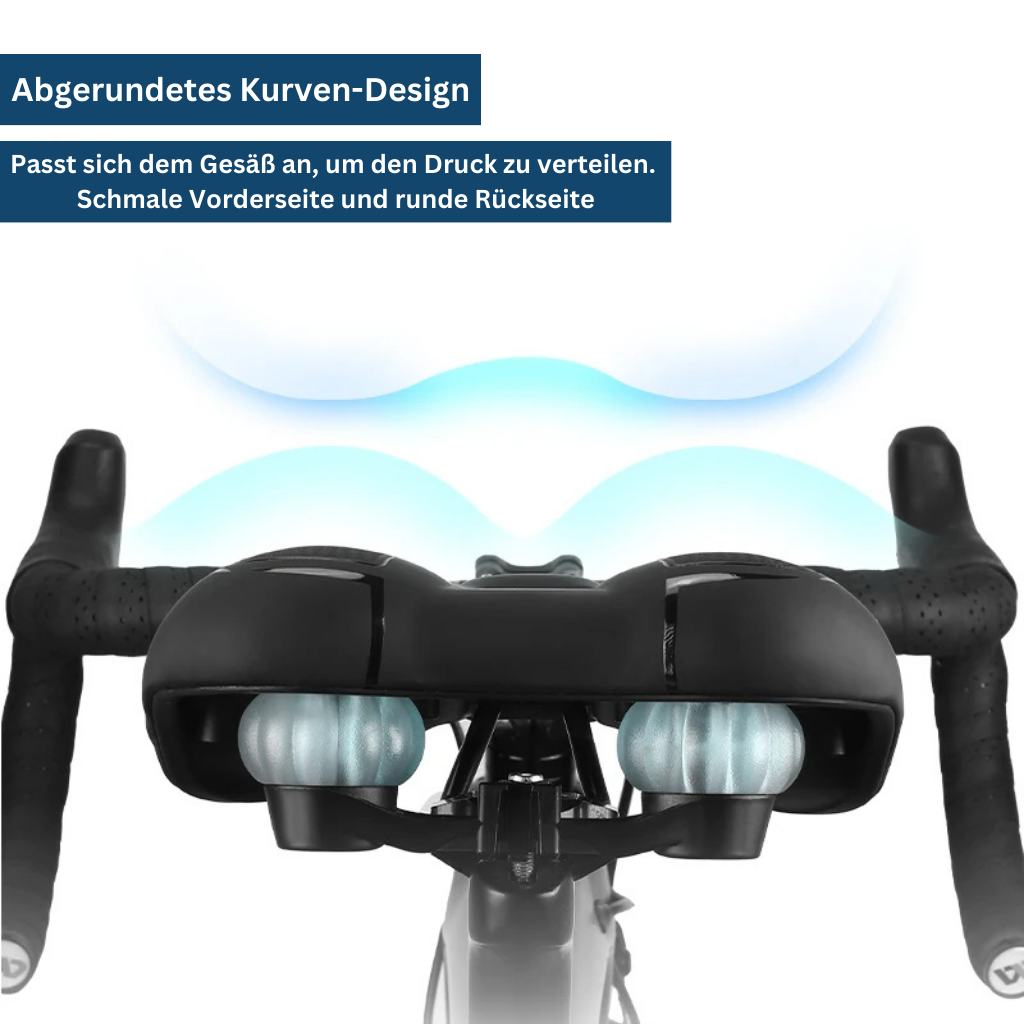 "Ergonomic black bike saddle for city, road, and touring bikes, featuring streamlined design and universal fit."