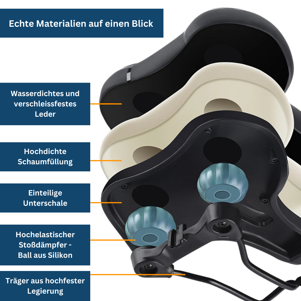 "Ergonomic black bike saddle for city, road, and touring bikes, featuring streamlined design and universal fit."