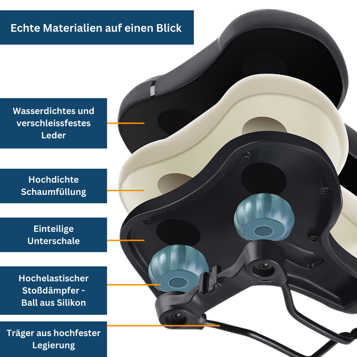 "Ergonomic black bike saddle for city, road, and touring bikes, featuring streamlined design and universal fit."