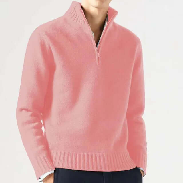 Men's Half-Zip Warm Sweater: Stylish & Comfortable Knitwear