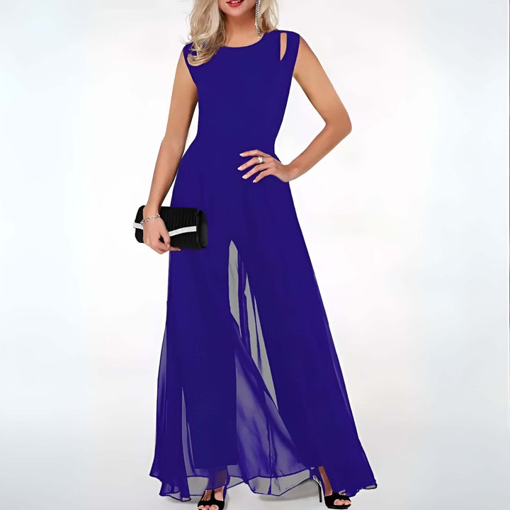 Women's Sleeveless Wide-Leg Jumpsuit with Cut-Out Detail