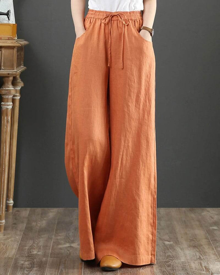 Women's Wide Leg Elastic Waist Pants: Relaxed Fit Trousers