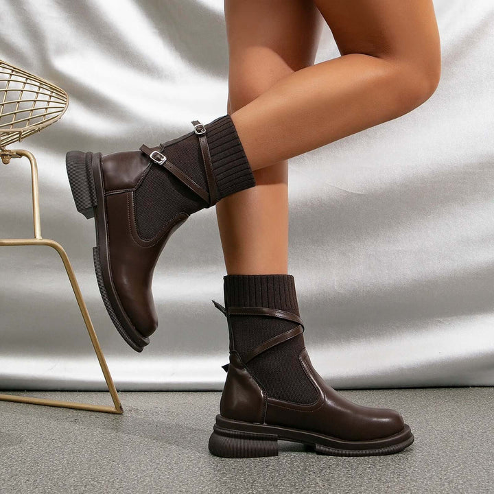 Women's Retro Platform Boots: Chunky Sole Ankle Boots