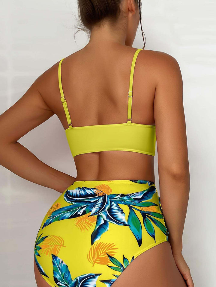 Women's Summer Bikini Set: Adjustable, High-Waisted, Ruched