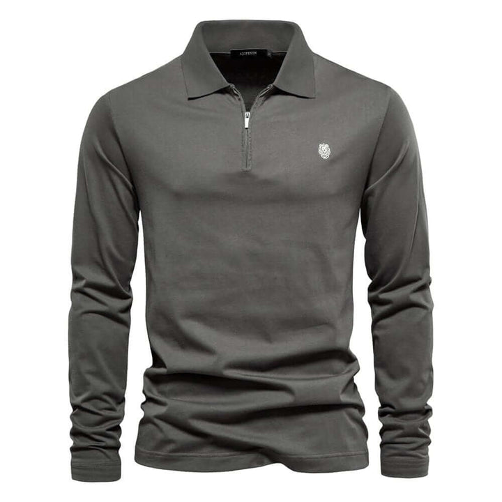 Men's Long Sleeve Polo Shirt: Smart Casual Half-Zip Top