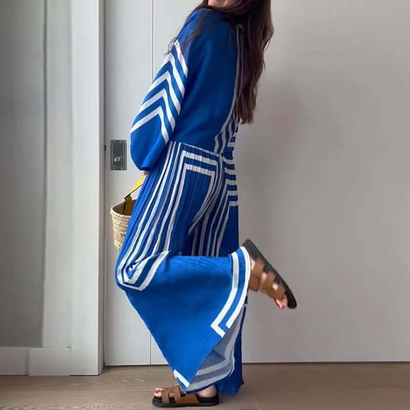 Women's Geometric Striped Two-Piece Set