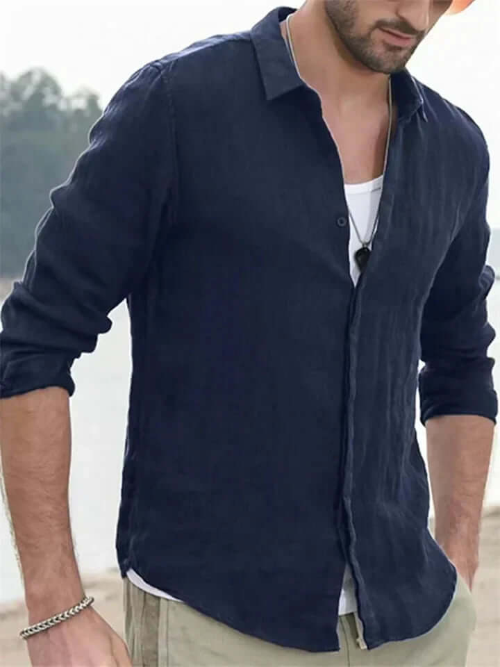 Men's Sustainable Linen Shirt: Breathable Casual Wear