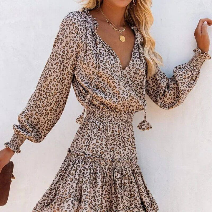 Leopard Print Midi Dress: Women's Fashion