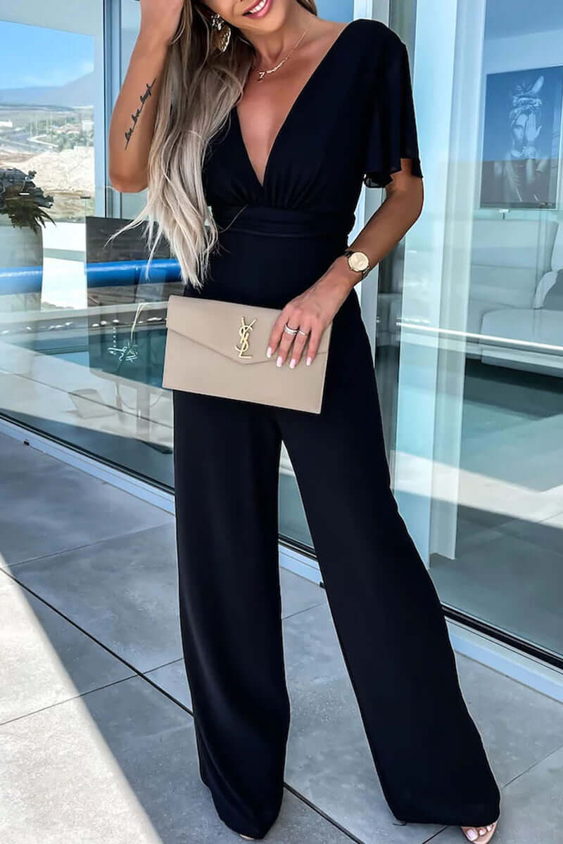 Women's Casual V-Neck Jumpsuit: Effortless Summer Style