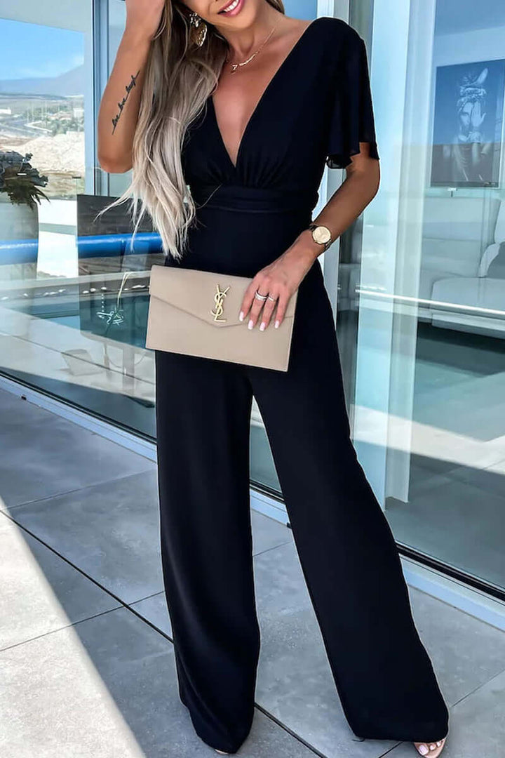 Women's Casual V-Neck Jumpsuit: Effortless Summer Style