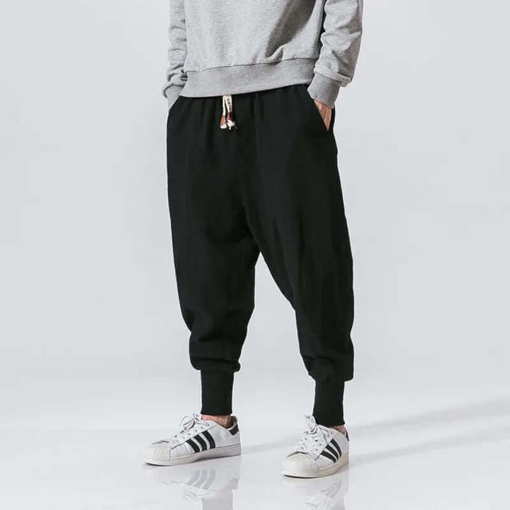Men's Relaxed-Fit Casual Trousers with Elastic Waistband