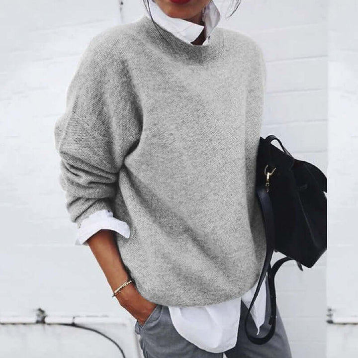 Women's Oversized Knit Sweater: Long Sleeve, Cozy, Loose Fit